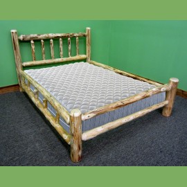 Log Furniture | Pine Log Bed Northern Rustic Pine Log Bed