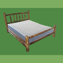 Log Furniture | Torched Finish Log Bed Torched Cedar Log Bed
