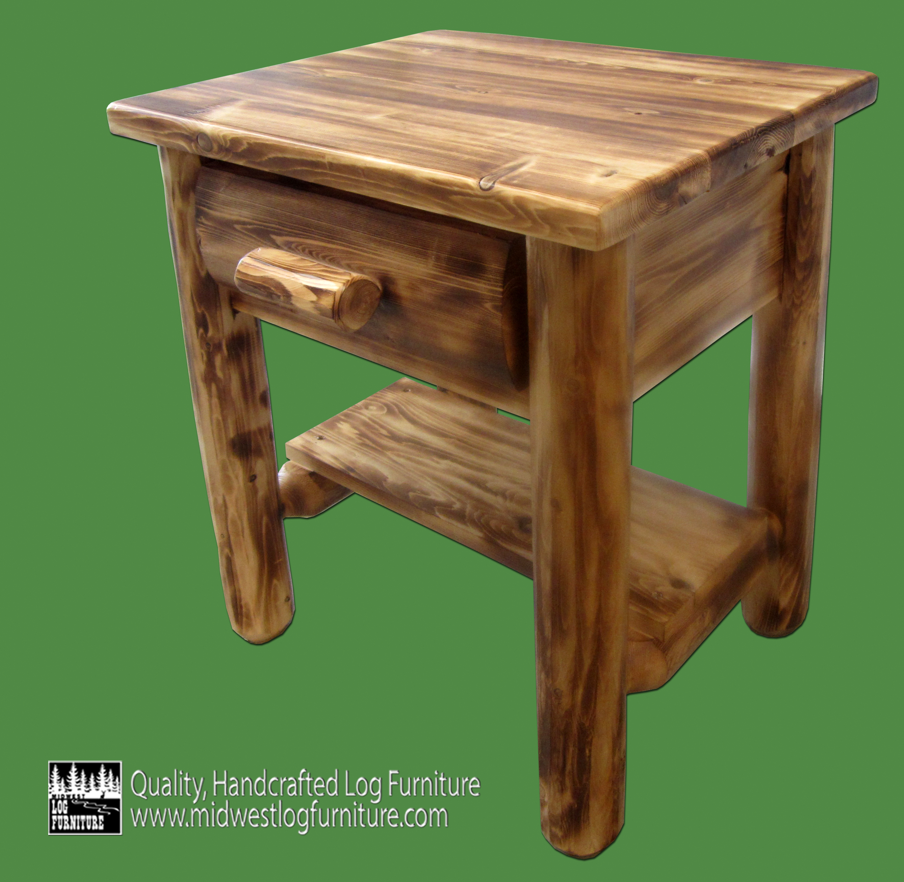 Log Furniture | Log Nightstand Log Nightstand