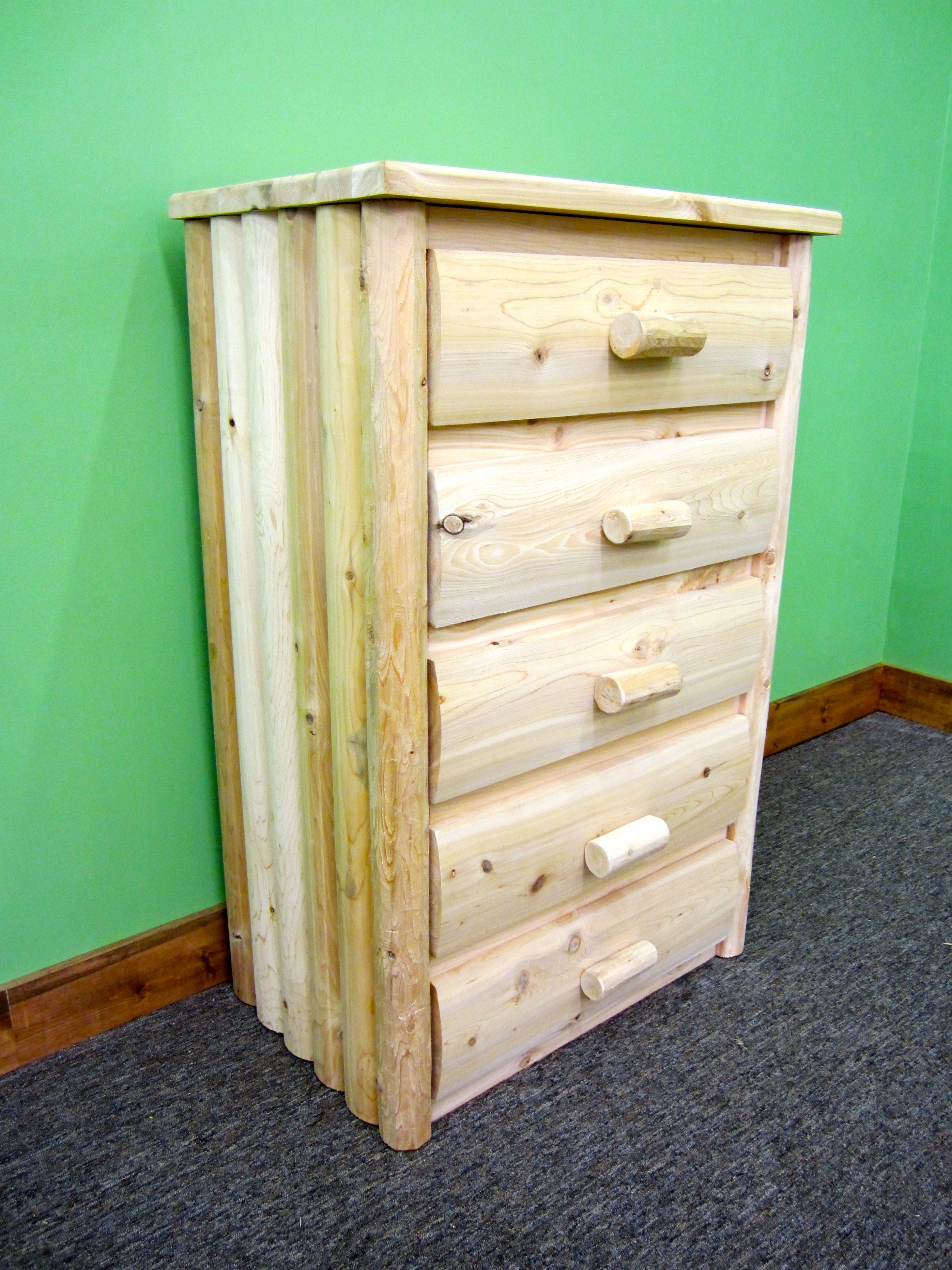 Log Furniture | 5 Drawer Dresser 5 Drawer Log Dresser